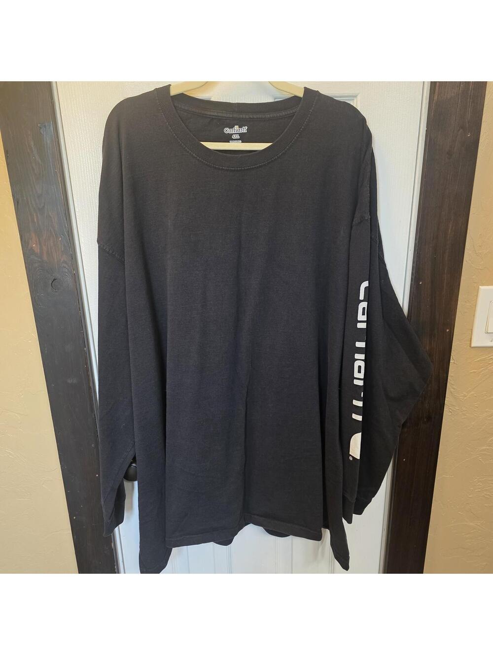 Carhartt Men's Black Long Sleeve Logo Shirt 4XL